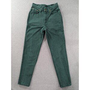 Vintage Levi's Jeans Juniors 7 Green High Rise Tapered 100% Cotton USA 90s